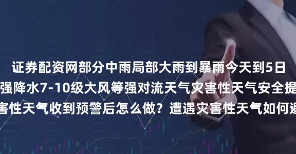 证券配资网部分中雨局部大雨到暴雨今天到5日雷雨时局地伴有短时强降水7-10级大风等强对流天气灾害性天气安全提示汛期要警惕灾害性天气收到预警后怎么做？遭遇灾害性天气如何避险？↓↓↓来源：FM1036福建新闻广播发布于：北京市